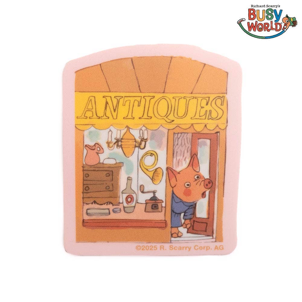 Three Potato Four - Vente Autocollant - 3P4 x Richard Scarry® - Autocollant Boutique d'Antiquités