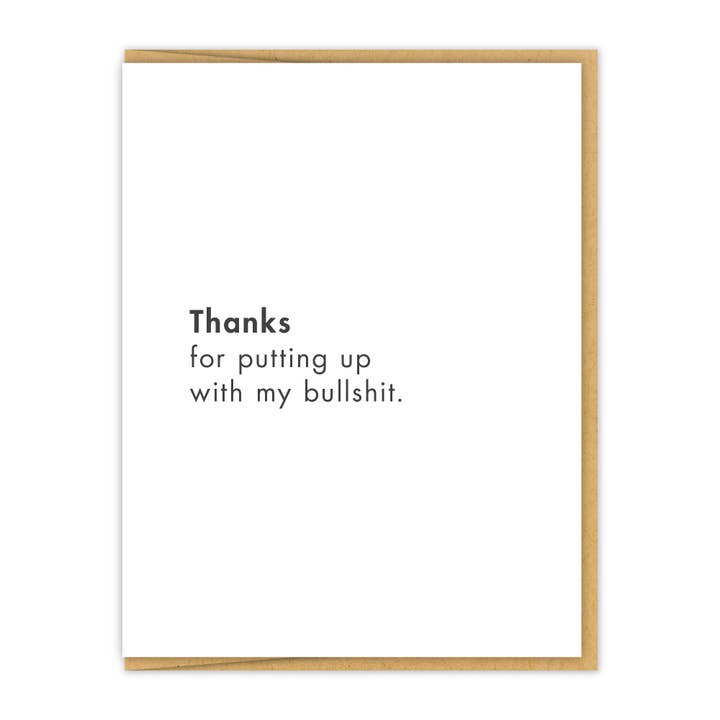 Thanks for Putting Up With Me | Friendship Card for wholesale by Spacepig Press