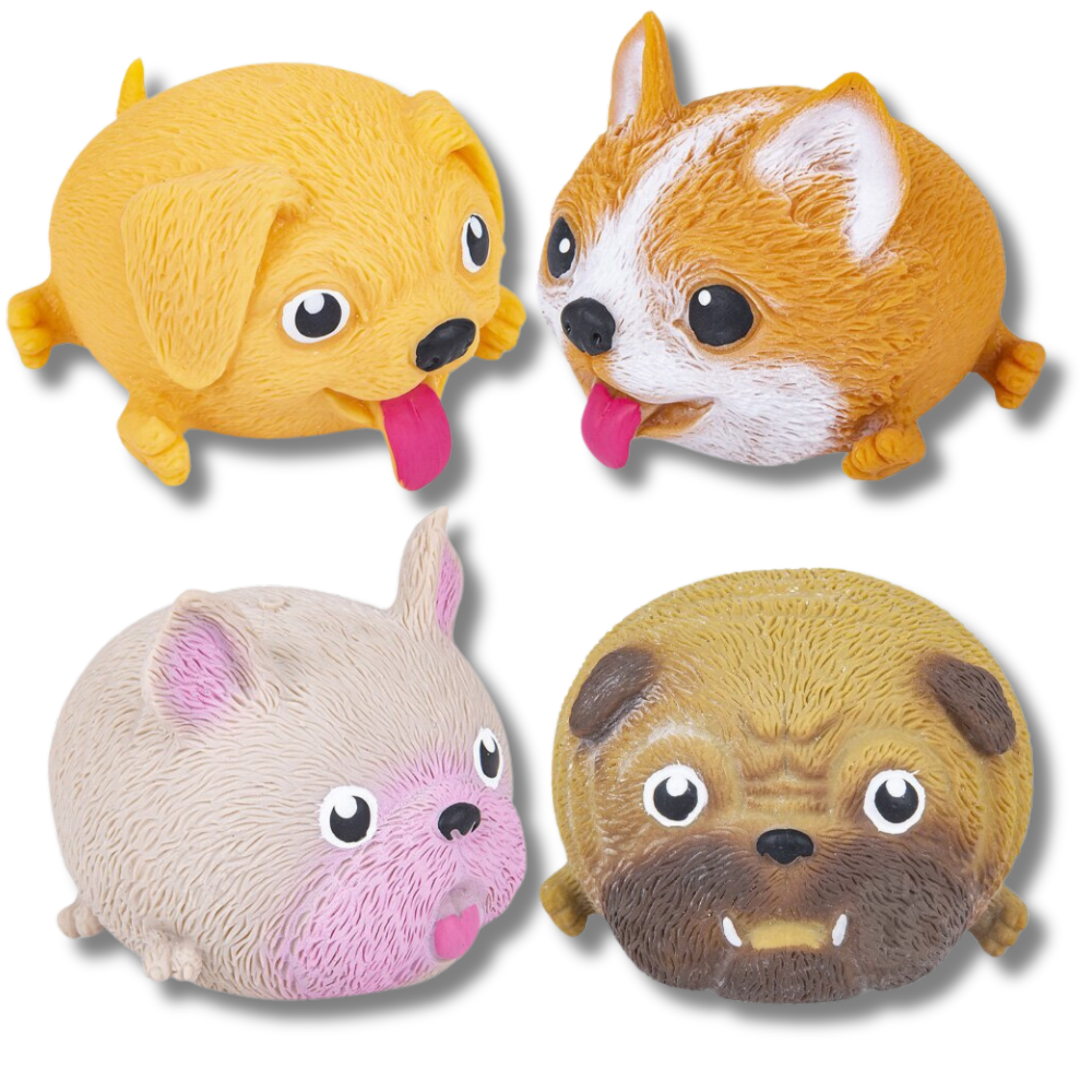 JSBlueRidge Toys – Großhandel Fidget Toy – Kinder – Puffy Hund Quetsch- & Dehnbares Fidget-Spielzeug für Kinder - Sortiert4