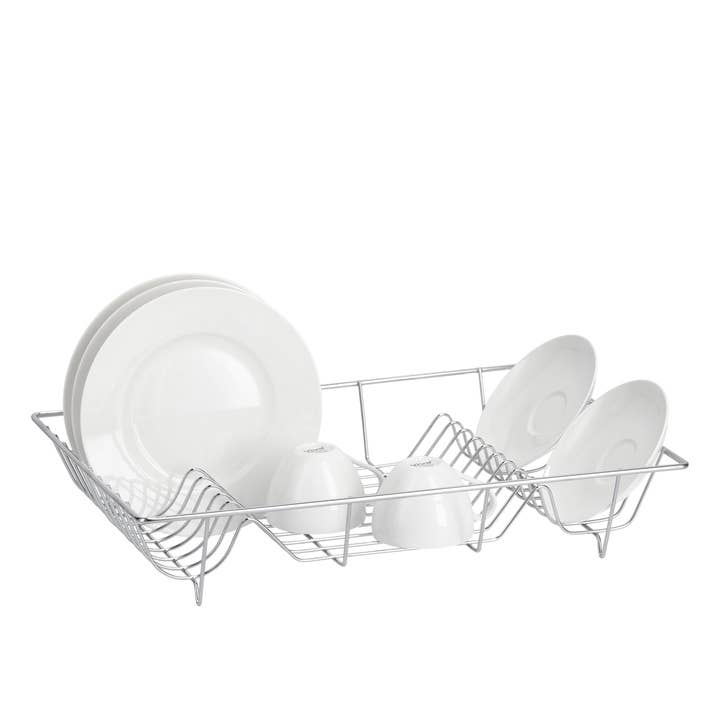 silver Dish drying rack, chrome-plated metal for wholesale on Faire1