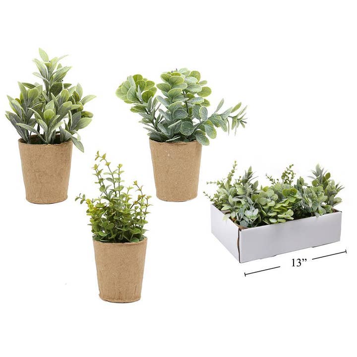 Truu Design 3" Paper Pot Artificial Plants, Set of 12 for wholesale by Truu Design