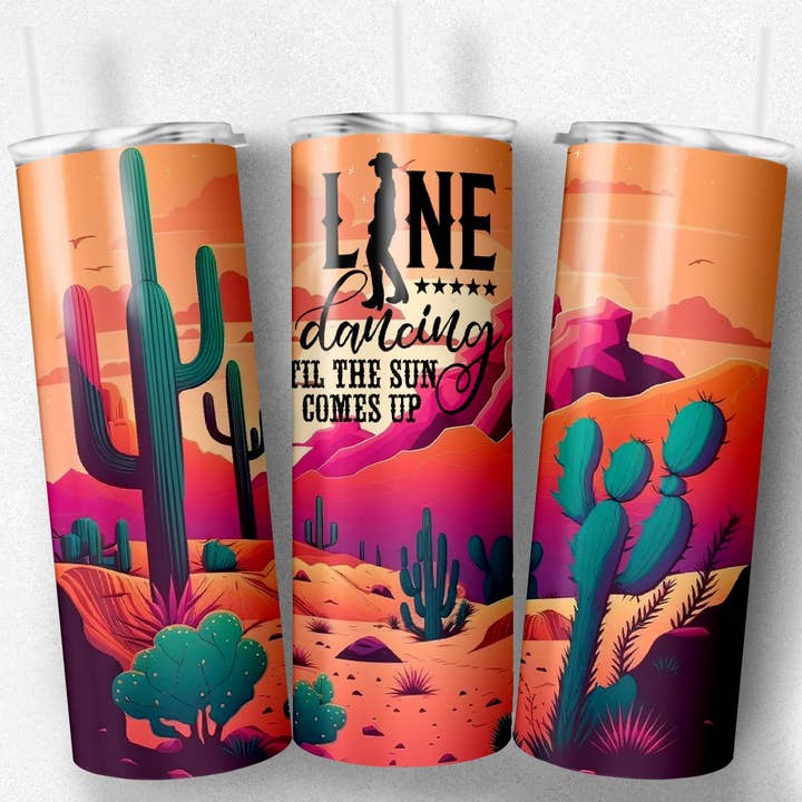Line dancing until the sun comes up tumbler for wholesale by Countryside Savage