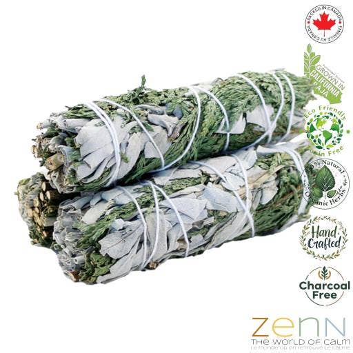 Zenn Organic White Sage & Cedar Mix 4`` (Packaged 3 Per-051 for wholesale by International Gifts Ltd.
