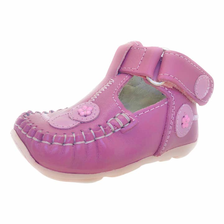 First Step - Moccasin Charlotte Pink for wholesale by Wobbly Waddlers
