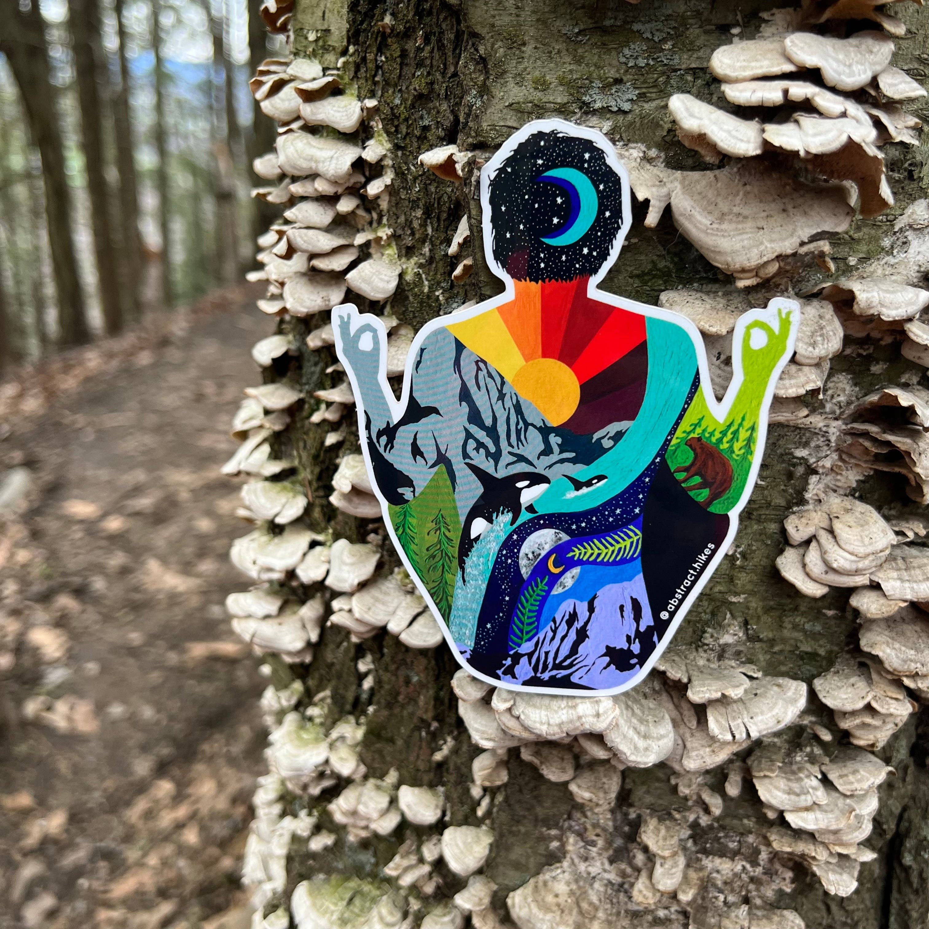 Abstract Hikes - Wholesale Sticker - Yoga Sticker: "Meditation Man"2