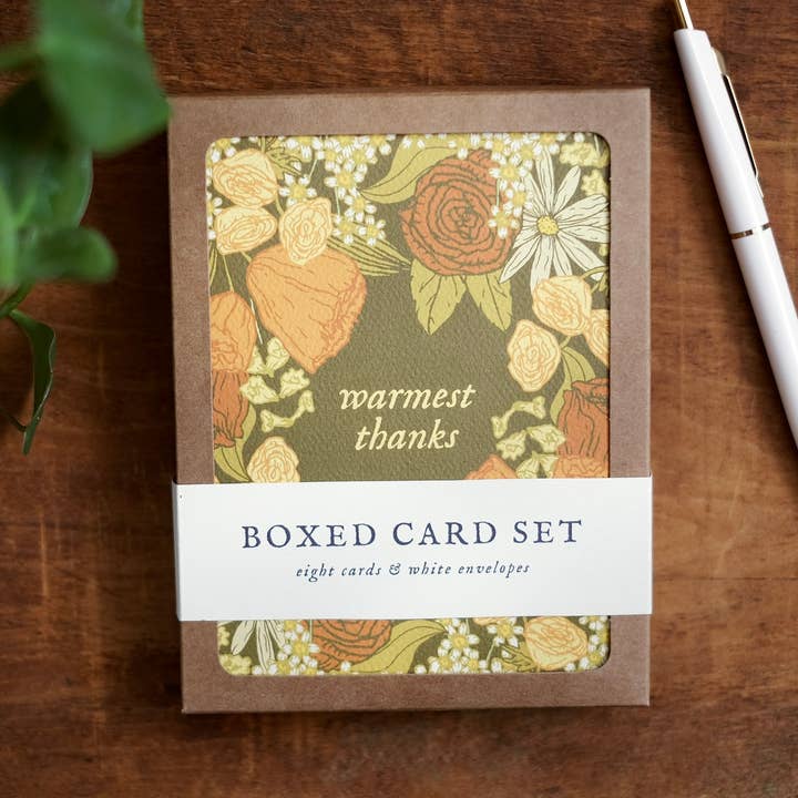 Agradecimientos Cálidos | Juego de Tarjetas en Caja de 8 | A2 para venta al por mayor de annalisa v. sawtell