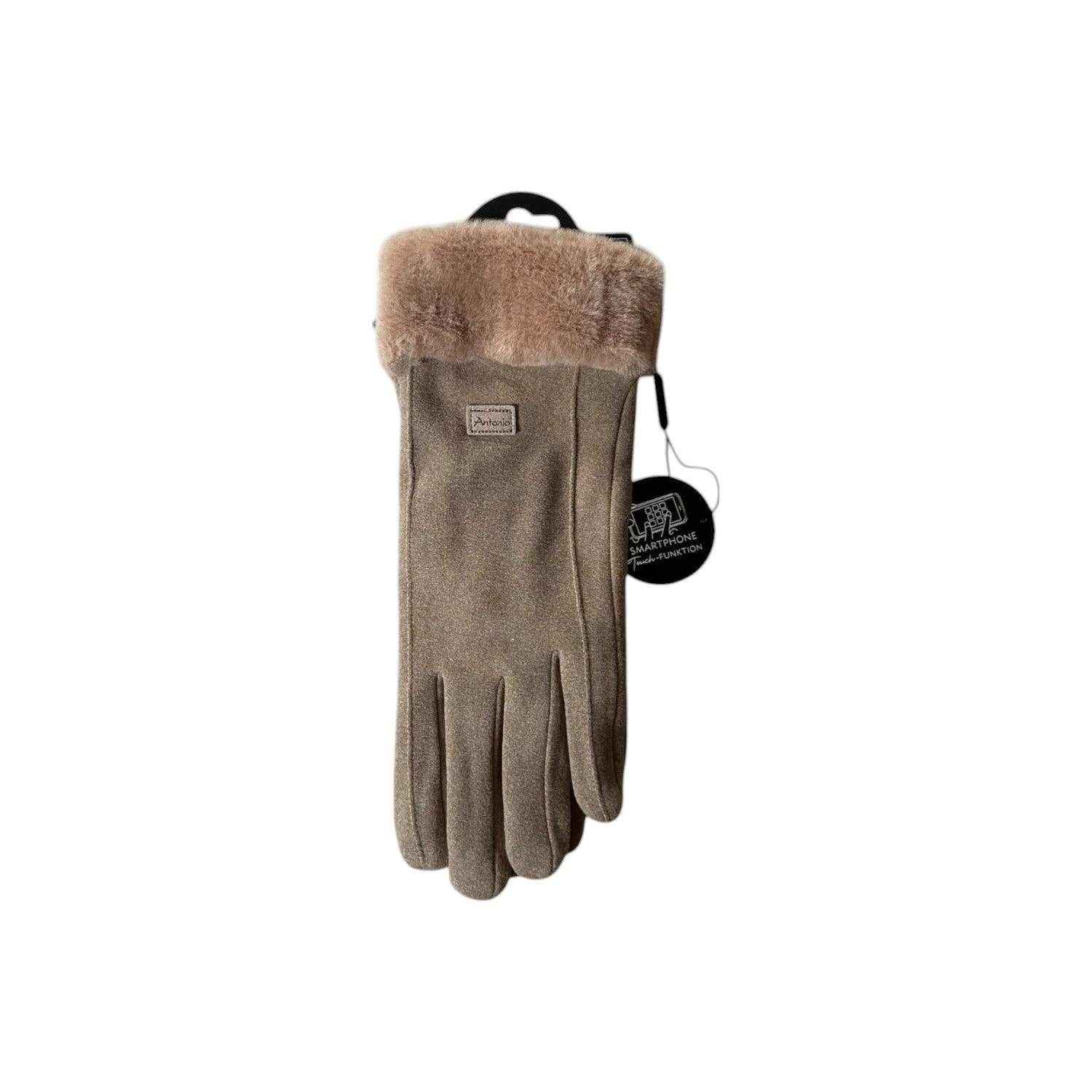 VewoTex – Großhandel Handschuhe – Damen – Damen Handschuhe gefüttert » Damenhandschuhe mit Touchfunktion » Winterhandschuhe mit Kunstpelz » Wildlederoptik "NY Style" Suede mit Fell4