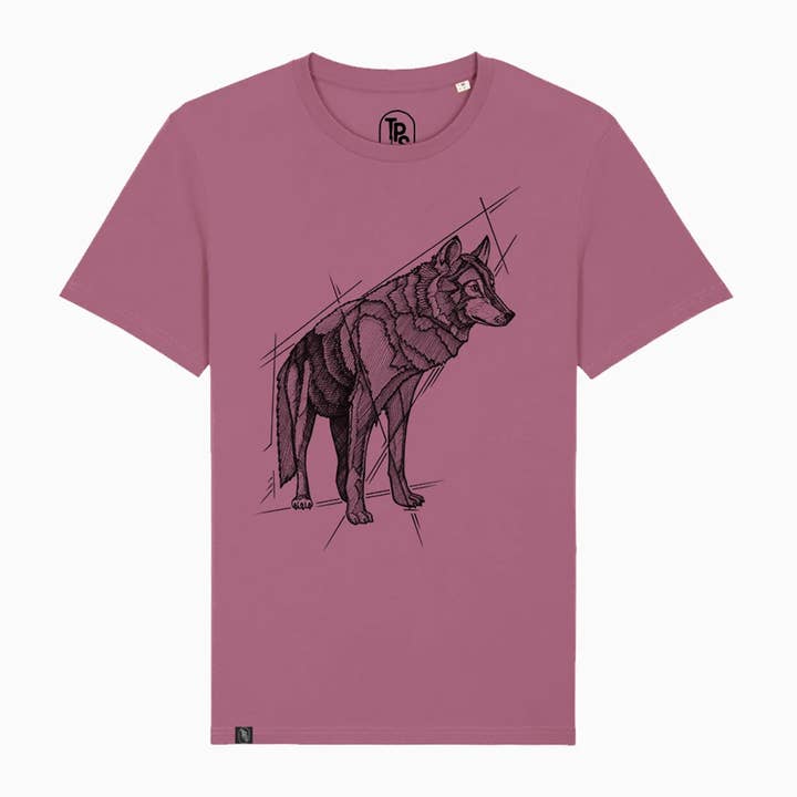 Tiny Print Shop – wholesale Screen printed t-shirt – unisex – Wolf Stare Organic Cotton T-Shirt