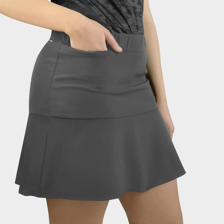 Sophia skort - charcoal for wholesale by WHAT BUNKERS