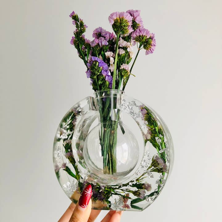 Sharlene Robertson Designs - Venta al por mayor Artículo decorativo de mesa - Estación de propagación de burbujas - Purple Floral2