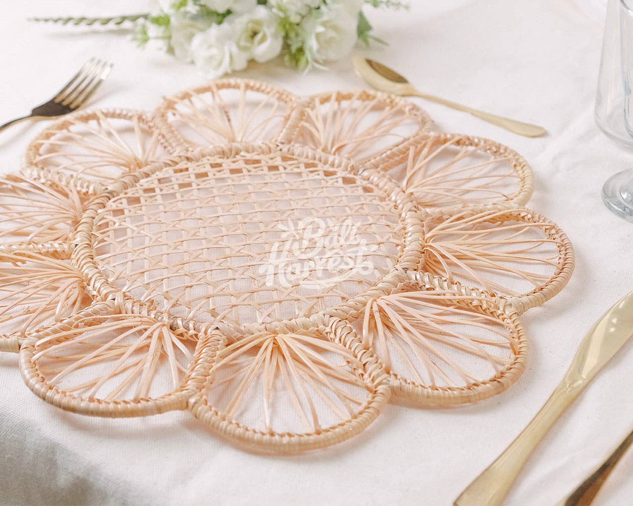 Bali Harvest - Vendita all'ingrosso Tovagliette - Tovaglietta in rattan (margherita) - Segnaposto in paglia di vimini intrecciata2