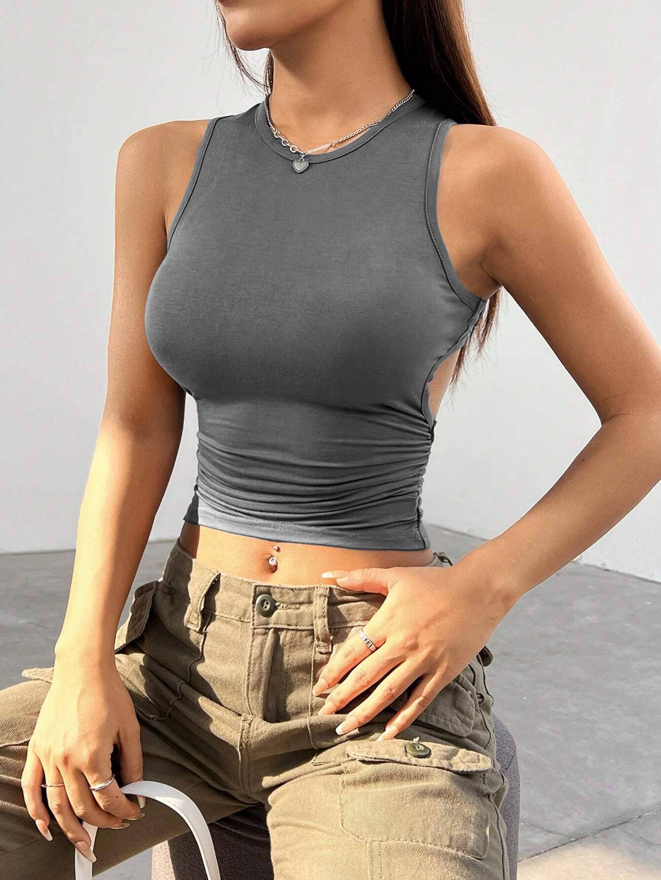 Lily Clothing - Wholesale Tank Top - Women's - SOLID COLOR TIGHT SHORT SLEEVELESS TANK TOP9