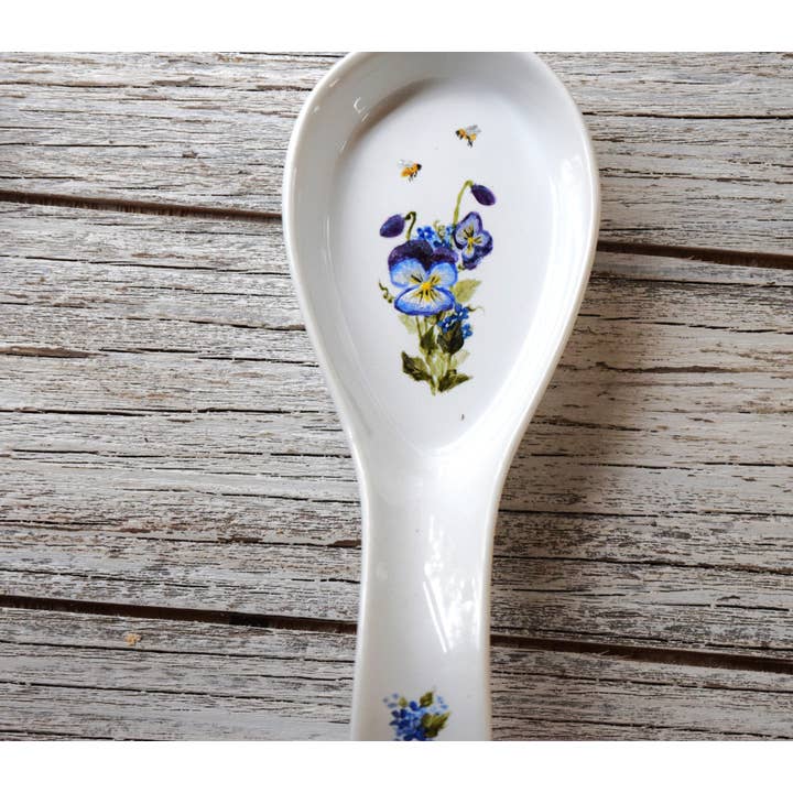 FeathersNFerneStudio – Großhandel Löffelablagen – Florale Keramik-Löffelablage