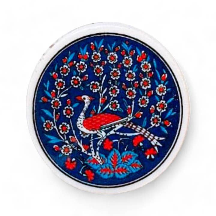 Bascuda - Venta al por mayor Posavasos - Posavasos de cerámica pavo real azul marino 10 cm