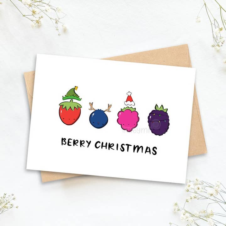 Berry Weihnachtskarte für den Großhandel von inkbymi