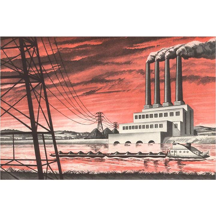 Found Image Press - Wholesale Stationery/Notecard Set - Greeting Card AM-755 Electric Utility Factory