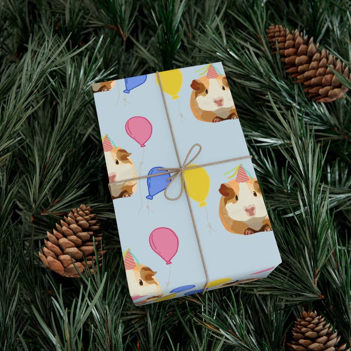 Sazzlebybell - Wholesale Flat Wrap - Guinea Pig Gift Wrap Papers