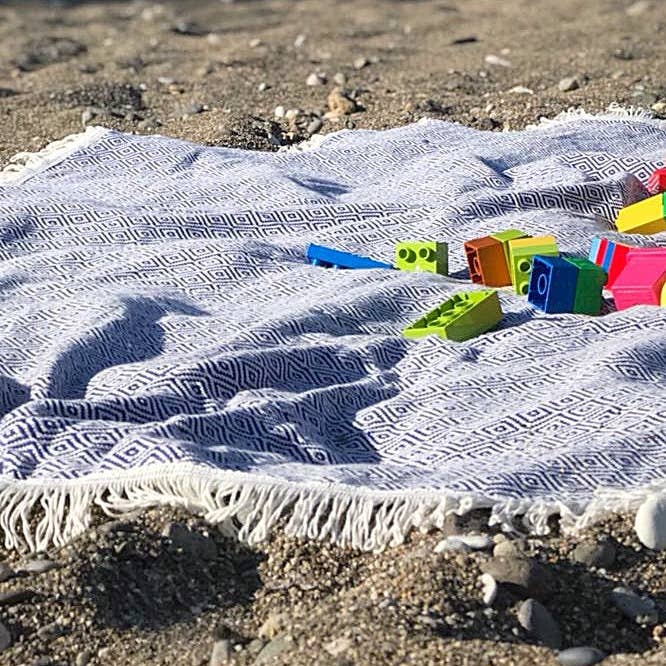 Buld&Co. - Wholesale Beach Towel - Round Turkish Towel,Beach Blanket, Picnic Blanket, Baby Gift