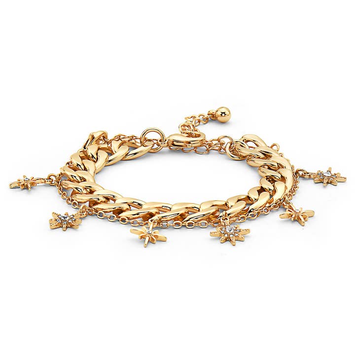 Braccialetto con ciondolo a forma di stella e sole per la vendita all'ingrosso da parte di Jewelry Fiesta