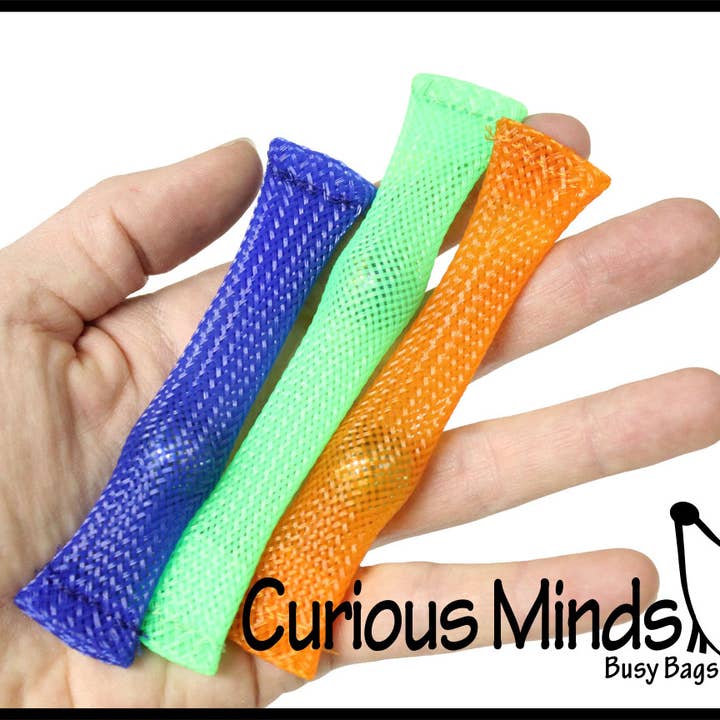 Curious Minds Toys - Wholesale Fidget Toy - Kids - 1Â Mesh Tube and Marble Fidget Toy