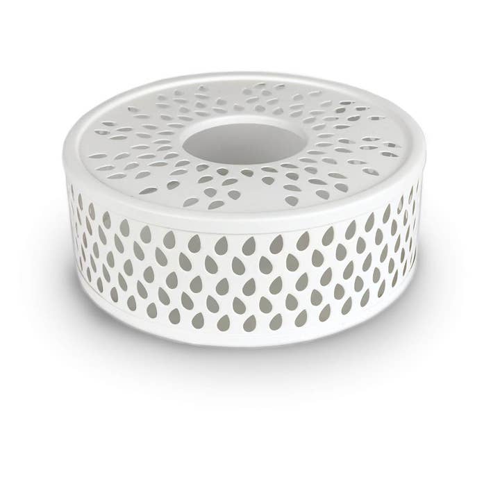 Creano - Vendita all'ingrosso Portacandele - Scaldabagno bianco Creano «Leaf» classico bianco in acciaio inossidabile6