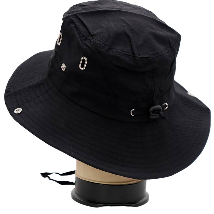 Cap Zone - Wholesale Bucket Hat - Unisex - Solid Polyester Fabric Fisherman Boonie Bucket Hat