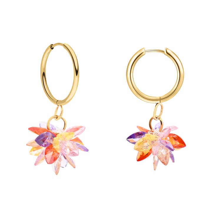 AMORINO SRL - Wholesale Dangle Earrings - ICE FLOWER PENDANT EARRINGS - WQ2468A5002