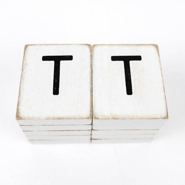 15513 - 1.5x1.75 wd letter tile s/10 (T) LETTERBOARD LETTERS for wholesale by Devanie At Home (Formerly Adams & Co.)