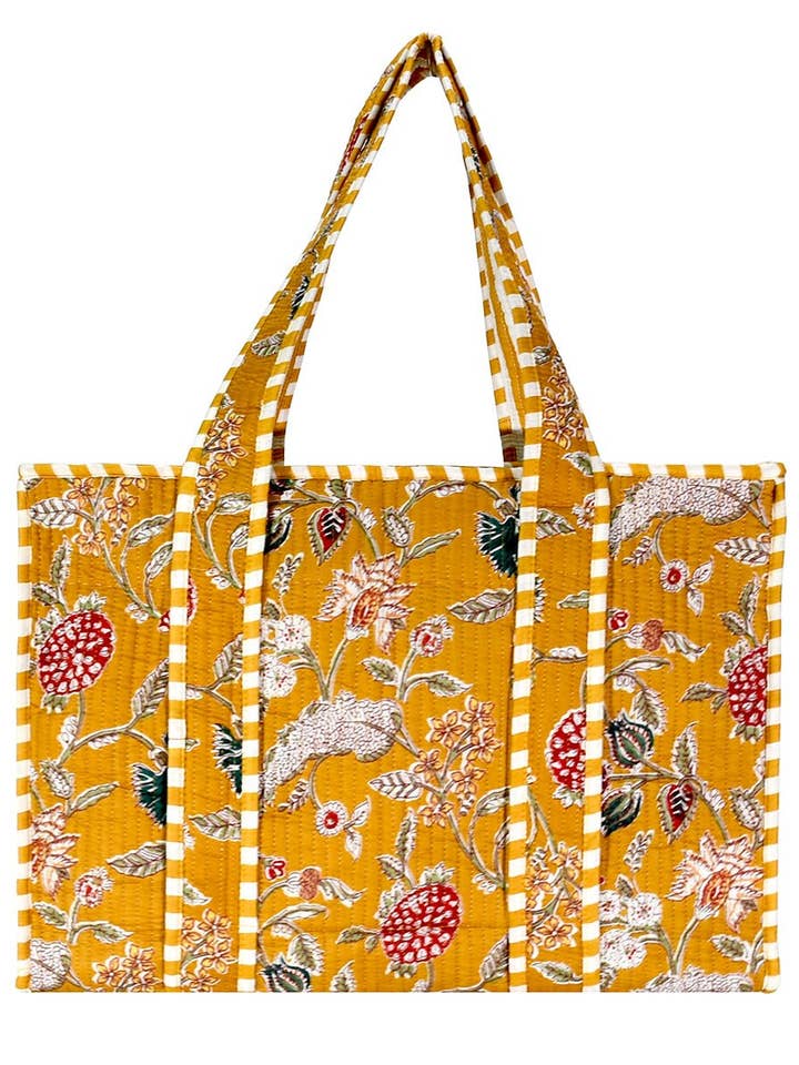 Cotton Block Print Tote Bag- Small & Large and other Purchase Wholesale made in turkey. Free Returns & Net 60 Terms on Faire trending on Faire.