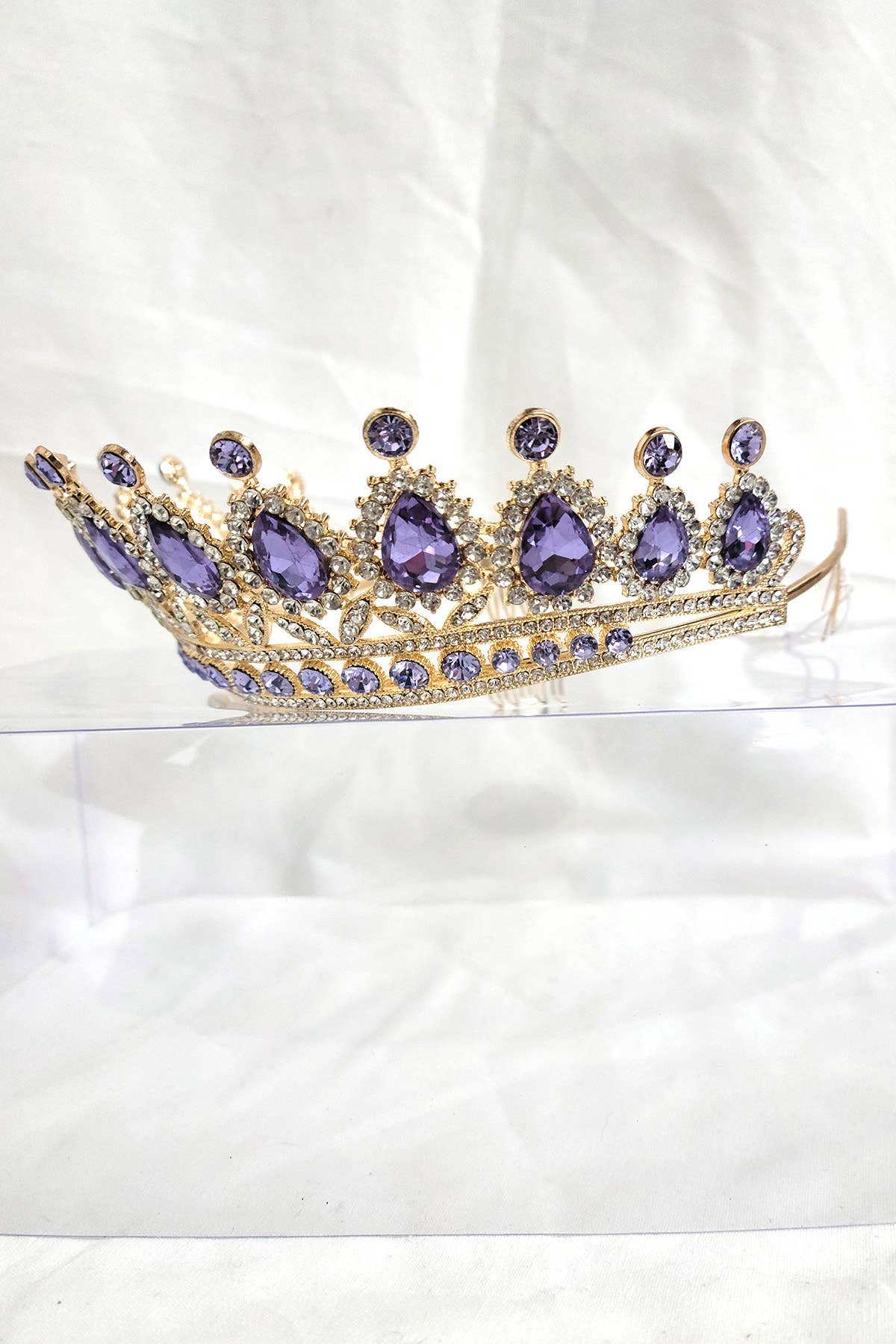 Chicas - Wholesale Tiara - Women's - One Size Fits All Metal Tiara With Jewel Rhinestones HT879-43