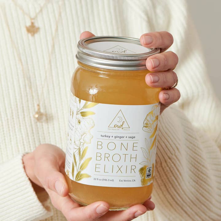 Organic Turkey Bone Broth Elixir for wholesale by OWL Venice