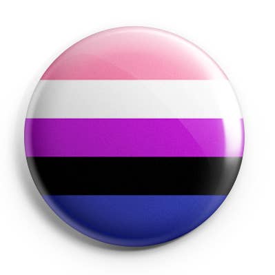 Pulsante/spilla Genderfluid Pride per la vendita all'ingrosso da parte di Prickly Cactus Collage