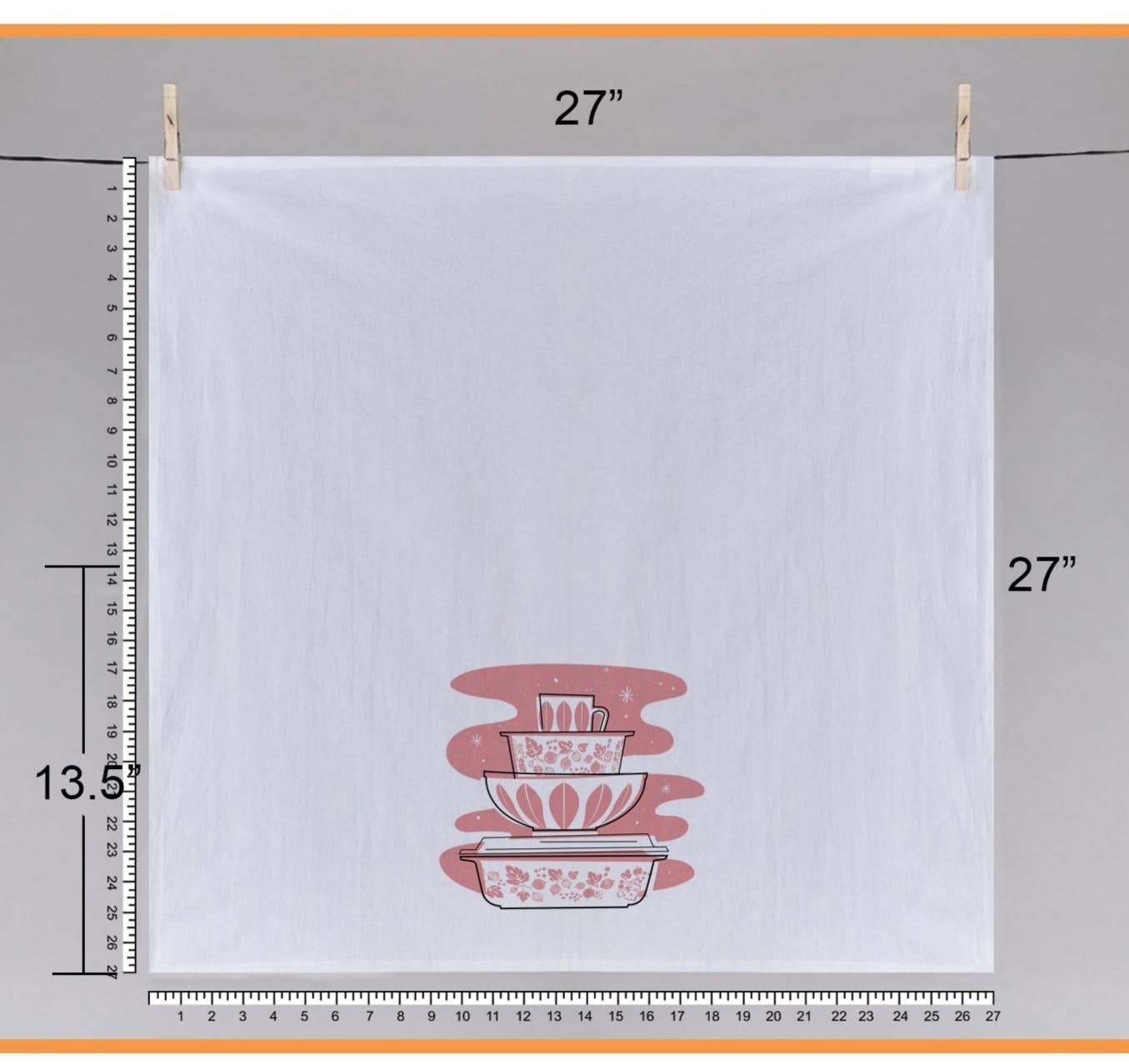 JoRetro - Vente Torchons - Torchon Pyrex - Empilement de Bols Groseilles Roses3