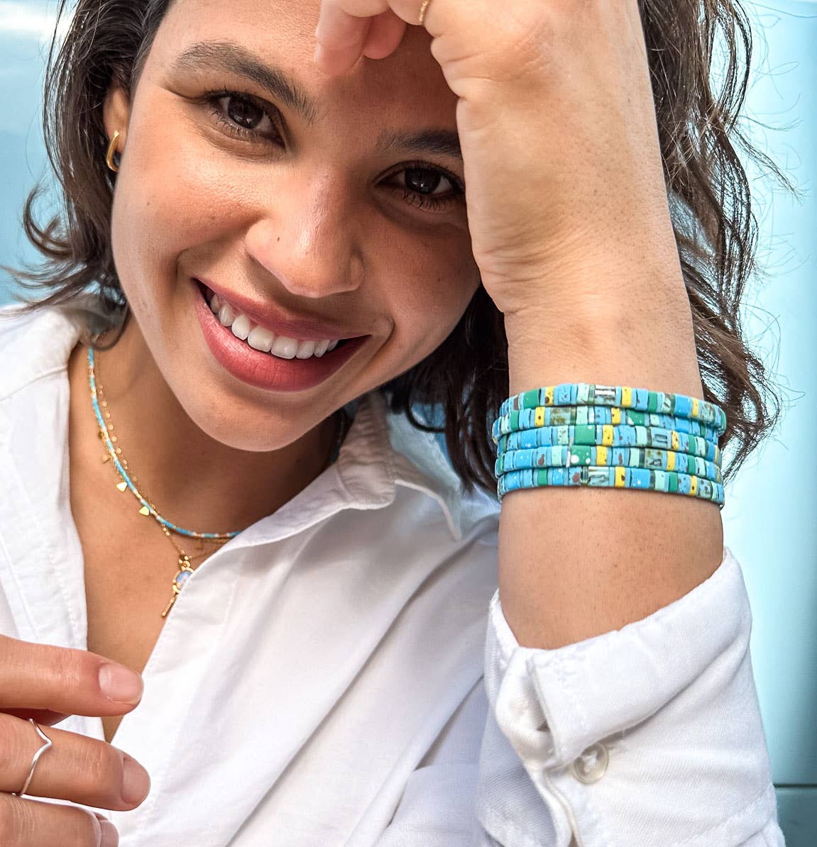 Born to Rock Jewelry - Wholesale Beaded Bracelet - Pacific Ocean - stackable stretch bracelet2