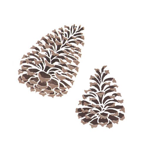 Pine Cones Wall Stencil for wholesale by Designer Stencils