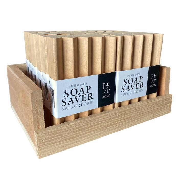 Howells Wood Products - Wholesale Bath Soap Dish - 12 or 18 ct. wood soap savers retail store shelf-ready1