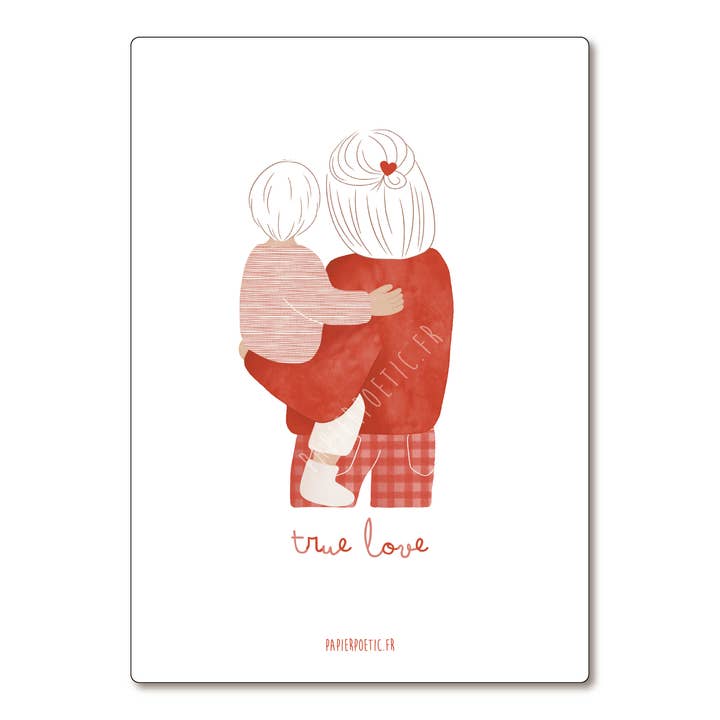 Carte Postale / Card "True love" pour la vente par Papier Poetic