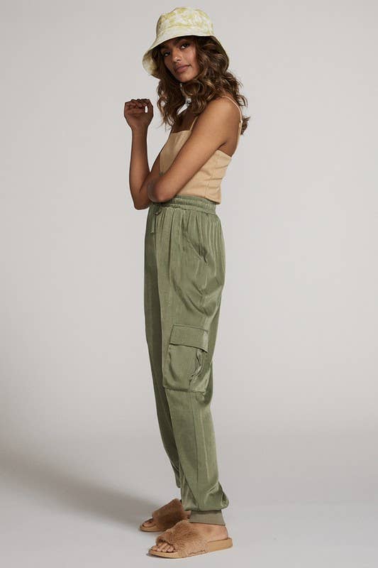 Miss Sparkling - Wholesale Pants - Women's - Textured Satin Cargo Pants7