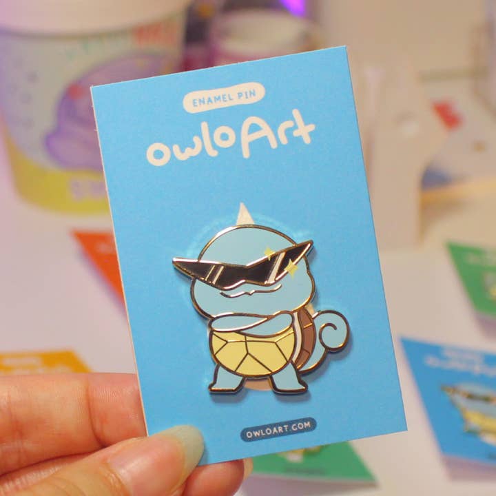 Cool Sunglasses Turtle Enamel Pin 💧 for wholesale by owloArt