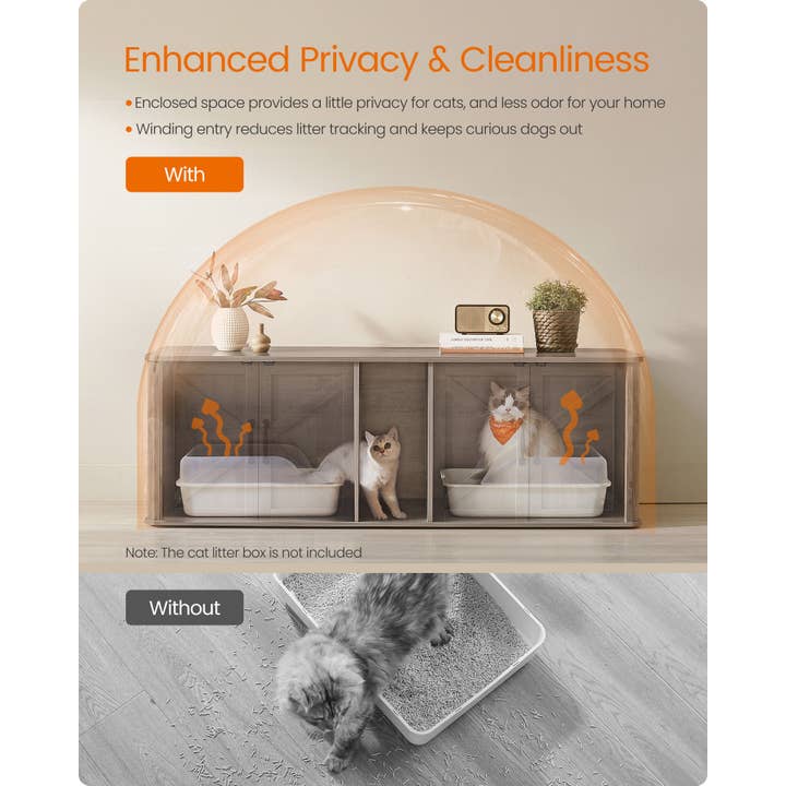Greenwestons - Wholesale Cat litter box - Double Cat Litter Box Enclosure, Modern Cat Litter Box F 1-4