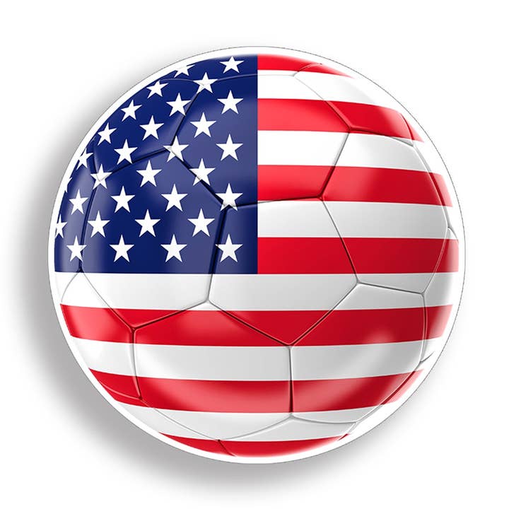 USA amerikanska flaggan fotboll klistermärke för wholesale av Real Sticky