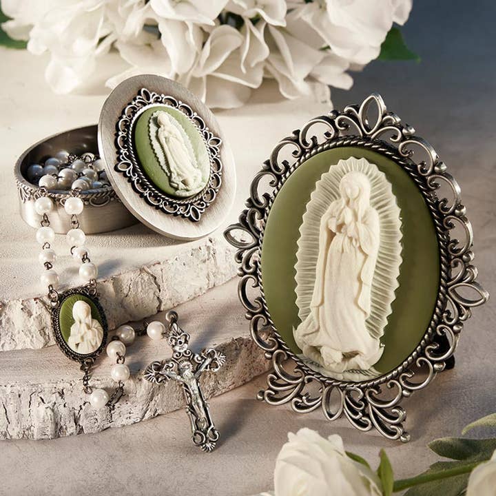 Christian Brands Catholic - Wholesale Decorative Box - Our Lady Of Guadalupe Cameo Rosary Box5