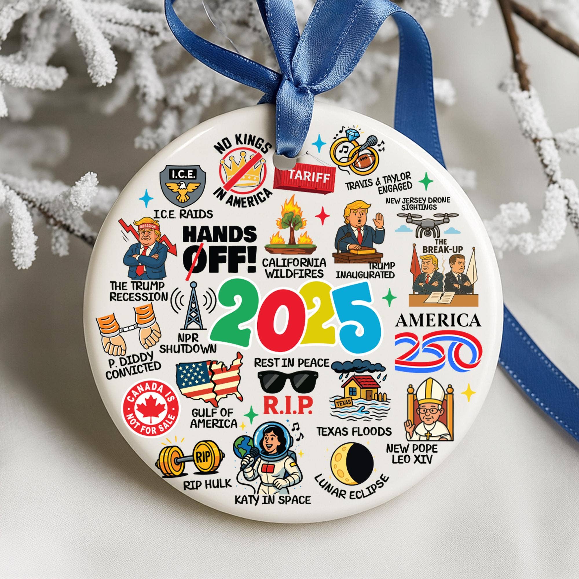TMLECOM LTD – wholesale Ornament – Year in Review Ornament Funny Political Christmas Tree Decor2