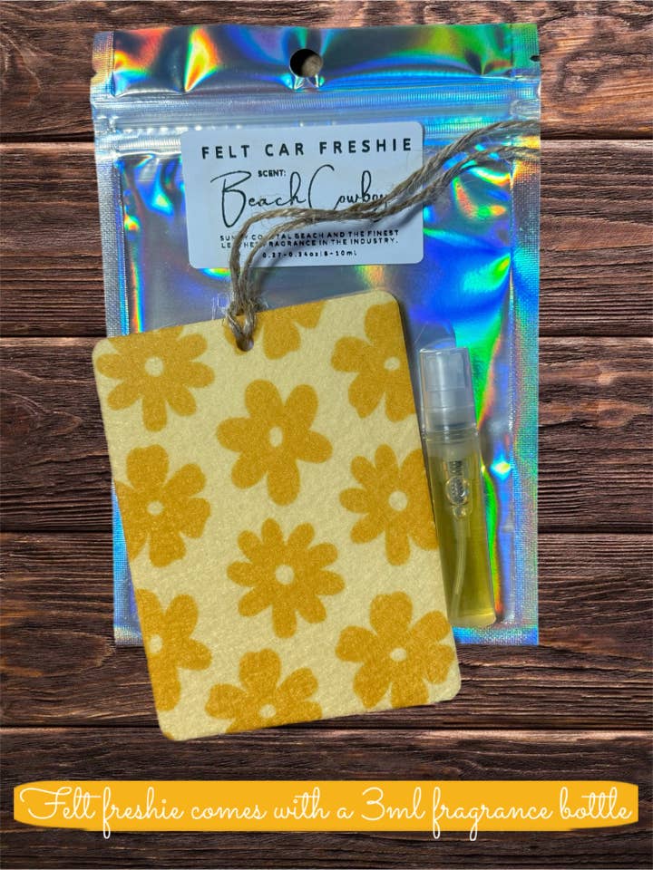 Profumatore per Auto in Feltro ai Fiori Gialli per la vendita all'ingrosso da parte di The Prickly Five
