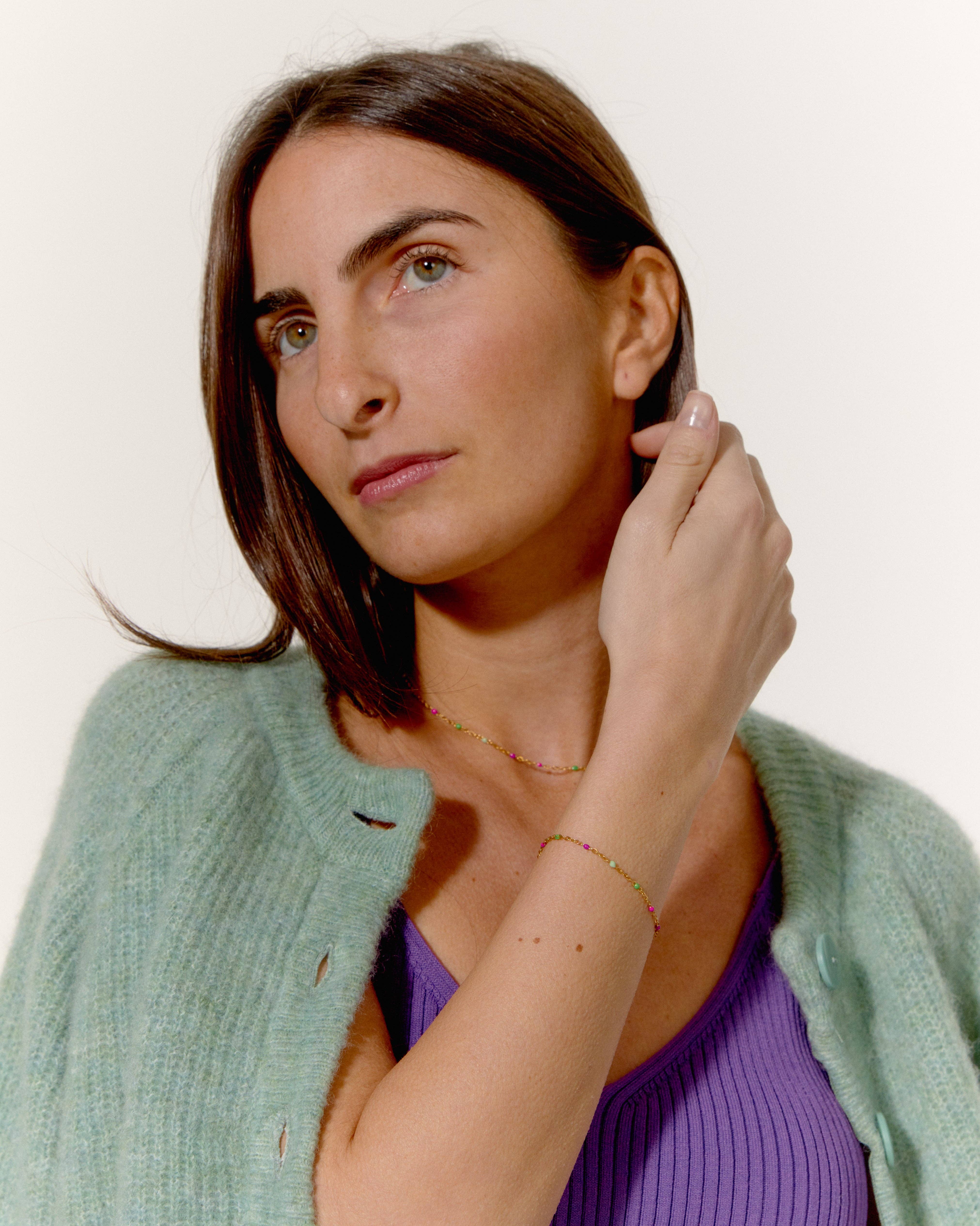 Palas - Wholesale Choker/Collar - Castelo Cassis - discreet beaded chain choker2