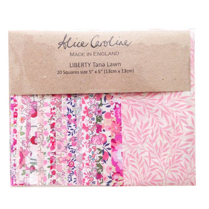 Alice Caroline – wholesale Craft sewing kit – 20 Pcs Liberty Tana Lawn Mixed Colours 5″ Charm Squares