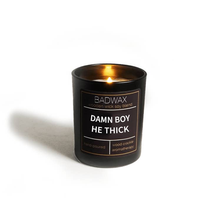 BADWAX® – wholesale Jar/filled candle – Damn Boy He Thick - Woodwick Candle