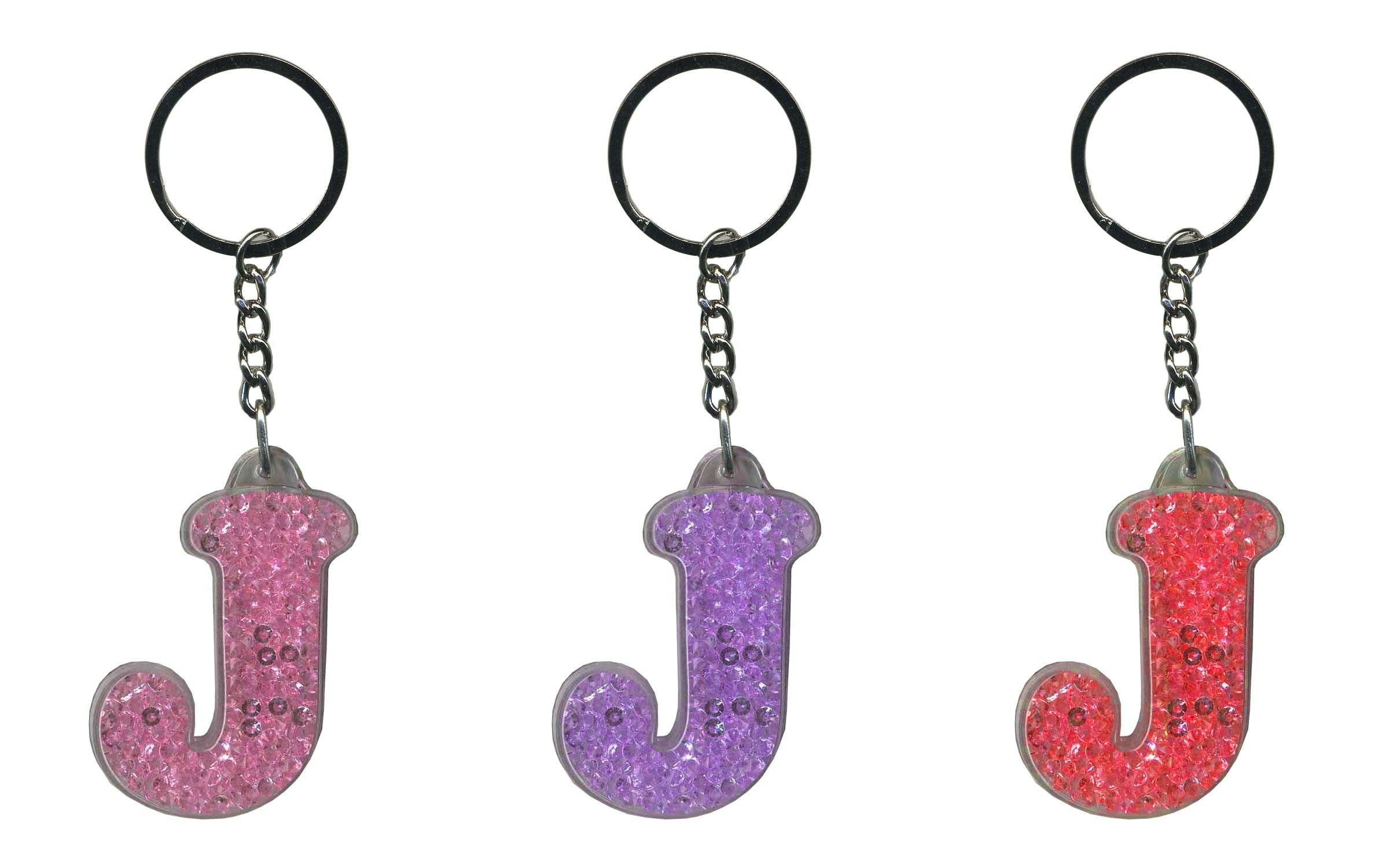 Instant Gifts International – wholesale Keychain – Women's – Itzy Glitzy Keyrings - Initial Letters8