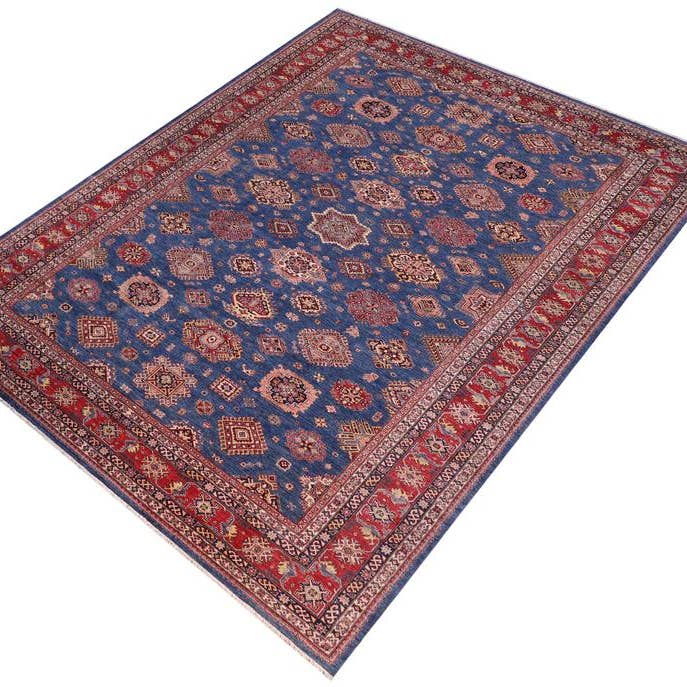 Rustic Super Kazak Jada Blue/Red Wool Rug - 11'8'' x 15'6'' for wholesale by Arshs Fine Rugs