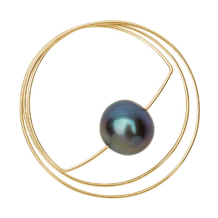 Circle Wrap Ring with Round Fresh Water Pearl (9mm) for wholesale by Melissa McArthur - Jewellery Made in London